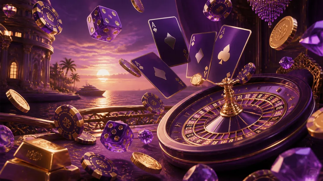 Luxury casino-themed banner with floating poker chips and glowing elements, inspired by Wintino brand.